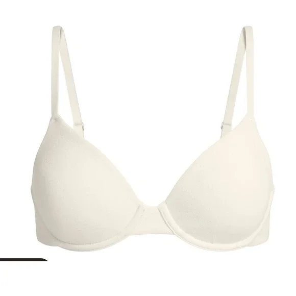 SKIMS Cotton Jersey Underwire Bra T-Shirt Everyday Support Bone 44C - Picture 1 of 7